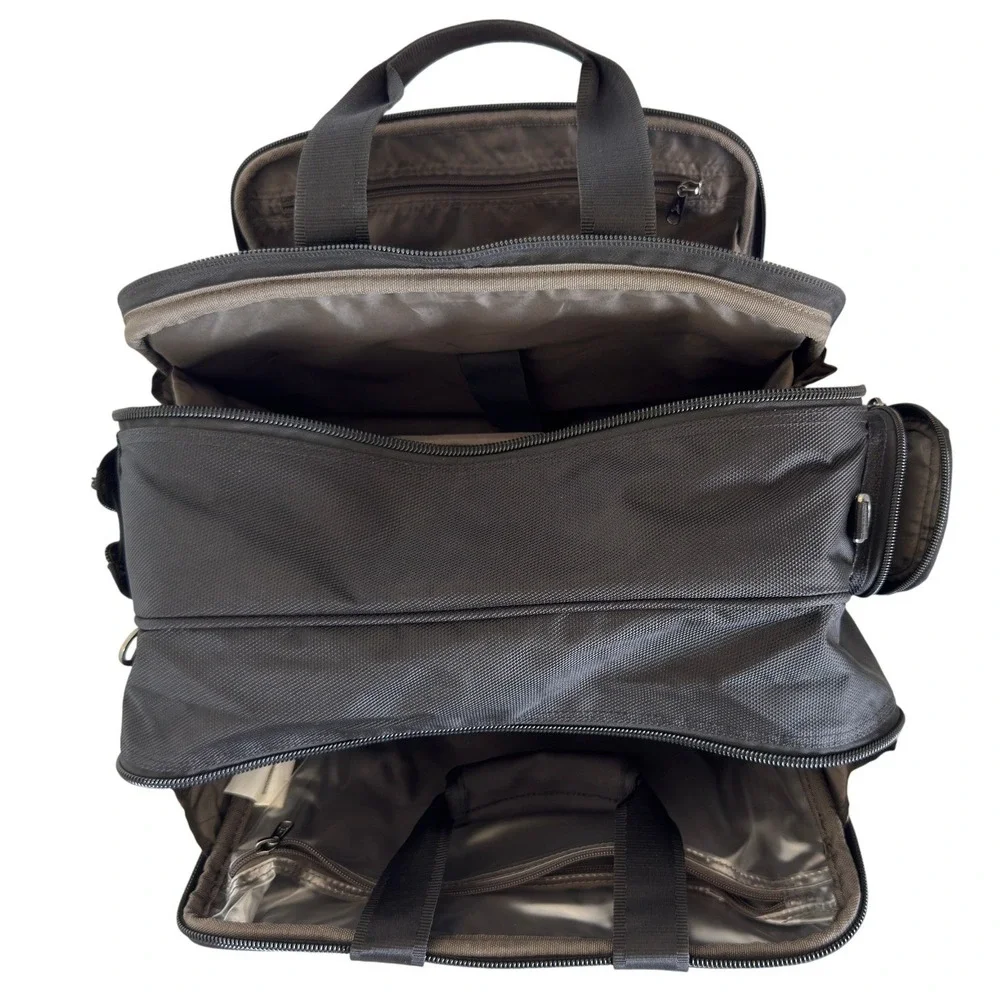 Travelpro Black Ballistic Nylon Flight Bag Multi-Pocket Carry On Travel Briefcas